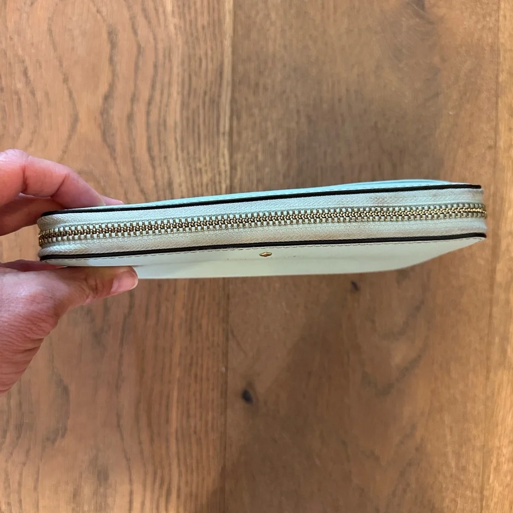 Kate Spade Cedar Street Lacey Turquoise Leather Wallet with Zip Closure